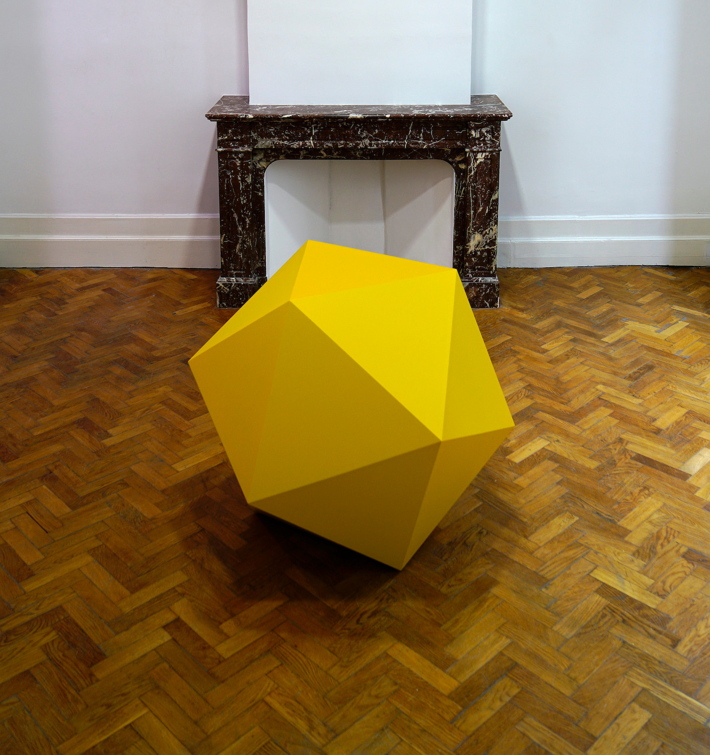 Meta peinture n°3, icosaèdre orange-vert, 2021